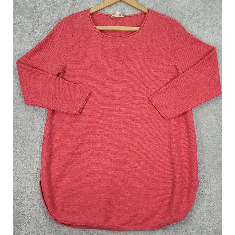 EILEEN FISHER Pink Organic Cotton Roll Neck Knit Sweater Top Size Small